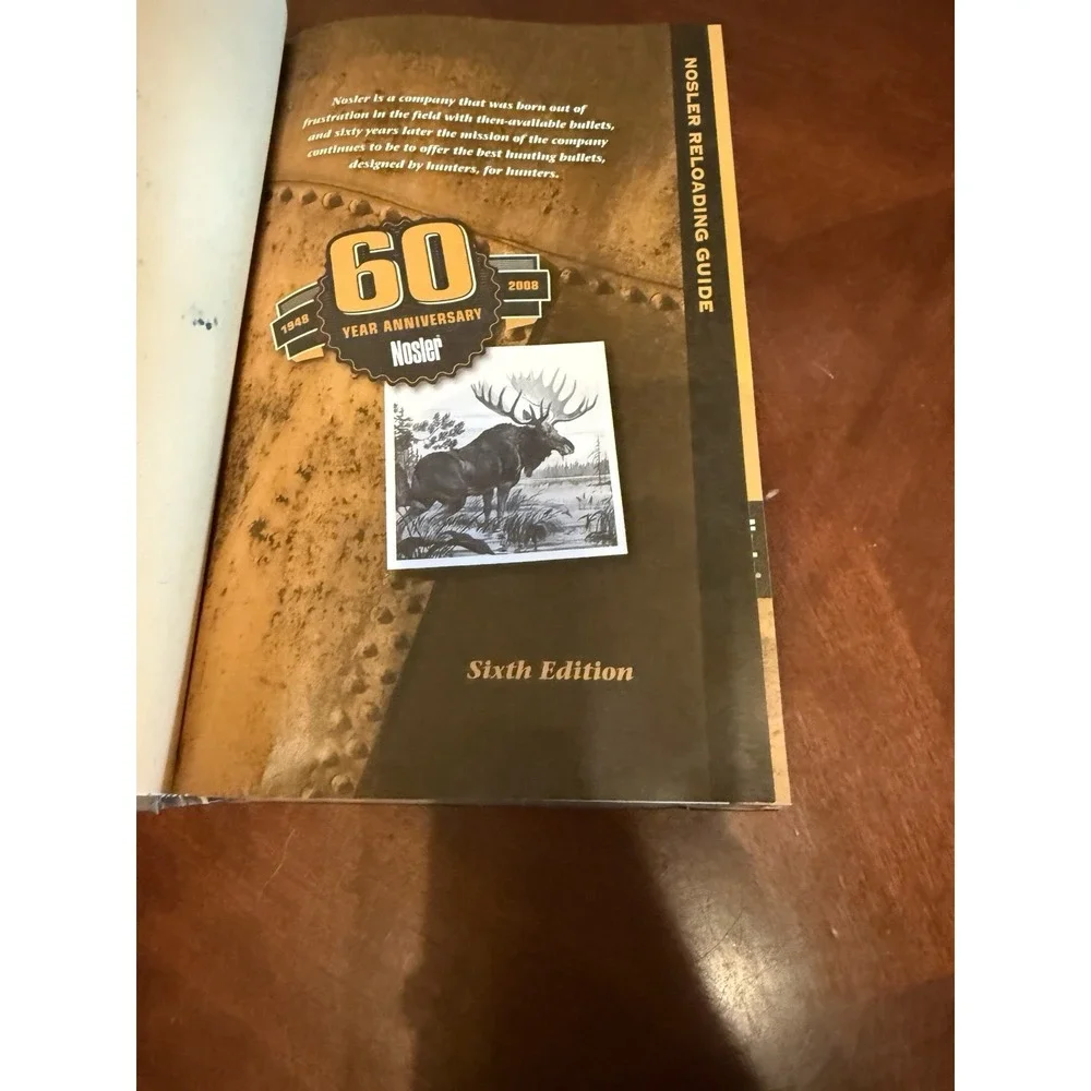 Nosler Reloading Guide 6 Hardcover Rifle Pistol Manual Handbook 60th Ann.